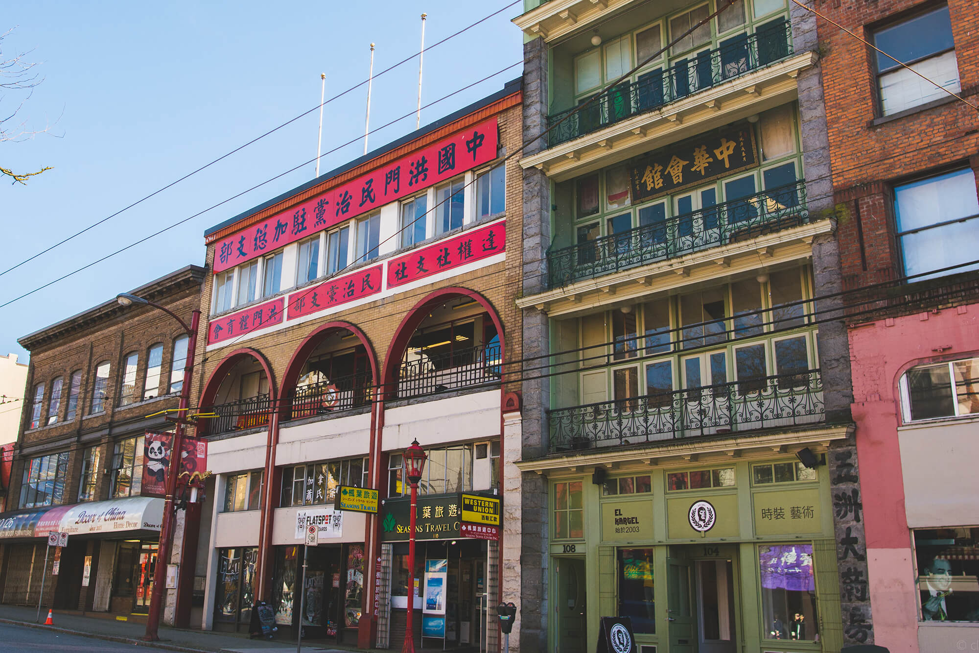 Image of association buildings in Vancouver's Chinatown.